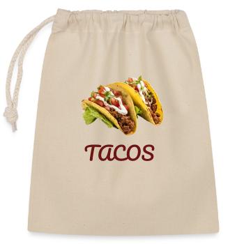 Tacos - Verschließbarer Geschenkbeutel aus Baumwolle (25x30cm) - Natur - Vorne