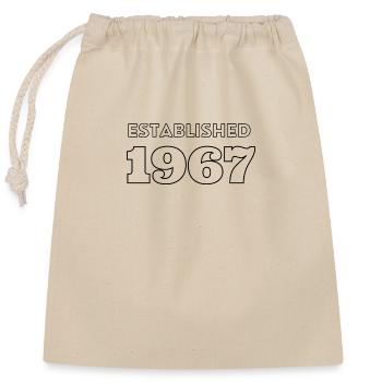 Fondée en 1967 - Célébrez votre année de naissance - Sac cadeau en coton avec cordon (25 x 30 cm) - nature - Devant