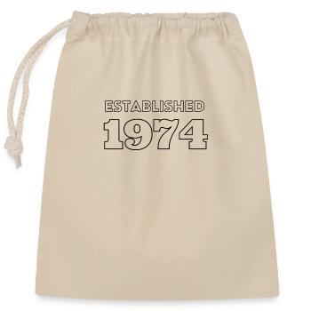 Fondée en 1974 - Célébrez votre année de naissance - Sac cadeau en coton avec cordon (25 x 30 cm) - nature - Devant