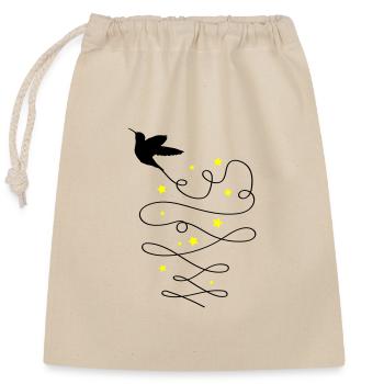 Kolibri Travel - Closable cotton gift bag (25x30cm) - nature - Front
