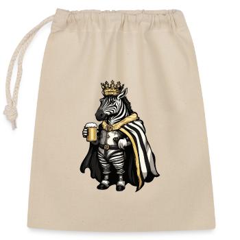 Zebra Beer Funny - Closable cotton gift bag (25x30cm) - nature - Front