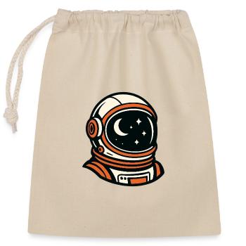 Astronaut am Nachthimmel - Verschließbarer Geschenkbeutel aus Baumwolle (25x30cm) - Natur - Vorne