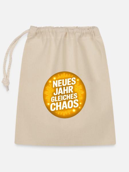 Neues Jahr gleiches Chaos - Verschließbarer Geschenkbeutel aus Baumwolle (25x30cm) - Natur