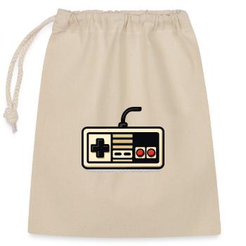 Retro-NES-Controller-Design - Verschließbarer Geschenkbeutel aus Baumwolle (25x30cm) - Natur - Vorne
