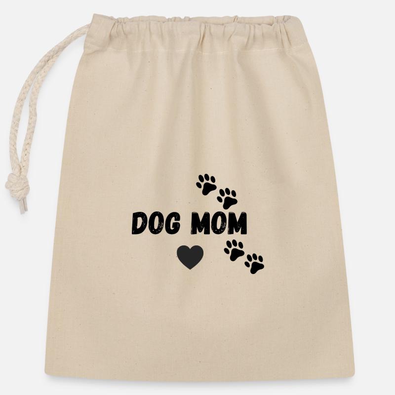 Dog Mom Hund Liebe - Verschließbarer Geschenkbeutel aus Baumwolle (25x30cm) - Natur