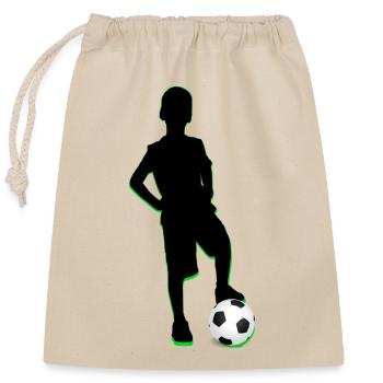 Cool Sport Fußball Ball Sport Kindershirt Fußball - Verschließbarer Geschenkbeutel aus Baumwolle (25x30cm) - Natur - Vorne