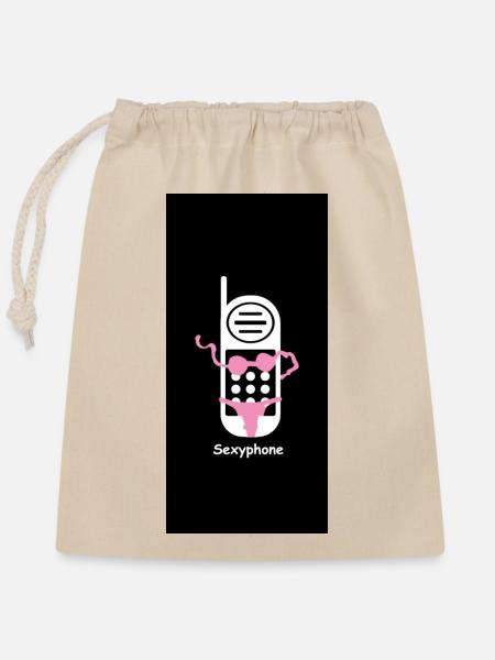 Sexy Smartphone - Verschließbarer Geschenkbeutel aus Baumwolle (25x30cm) - Natur