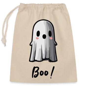 Cute Ghost / Halloween - Closable cotton gift bag (25x30cm) - nature - Front