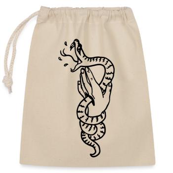 Snake - Closable cotton gift bag (25x30cm) - nature - Front