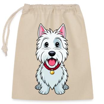 West Highland White Terrier Puppy Art Print - Closable cotton gift bag (25x30cm) - nature - Front