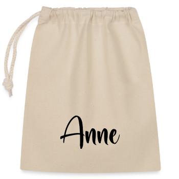 First name - Anne - Closable cotton gift bag (25x30cm) - nature - Front