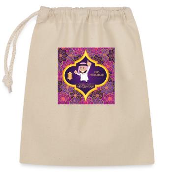 Ramadan, Eid Mubarak - Closable cotton gift bag (25x30cm) - nature - Front