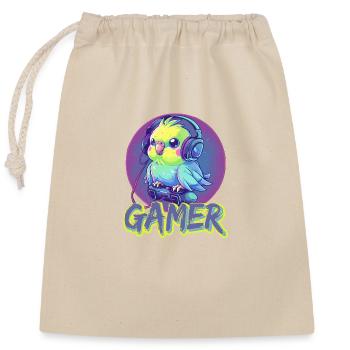 Gaming Budgie Gamer Bird Video Game - Closable cotton gift bag (25x30cm) - nature - Front