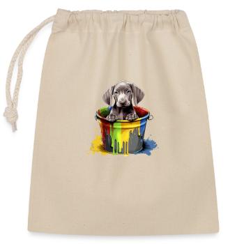 Weimaraner Hund Hunderasse - Verschließbarer Geschenkbeutel aus Baumwolle (25x30cm) - Natur - Vorne
