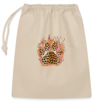 Leopard Flammenpfote Pfote Pfotenabdruck - Verschließbarer Geschenkbeutel aus Baumwolle (25x30cm) - Natur - Vorne