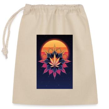 Feuille de cannabis Sun Mandala - Sac cadeau en coton avec cordon (25 x 30 cm) - nature - Devant