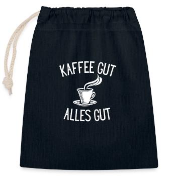 Kaffee gut - alles gut - Verschließbarer Geschenkbeutel aus Baumwolle (25x30cm) - Navy - Vorne