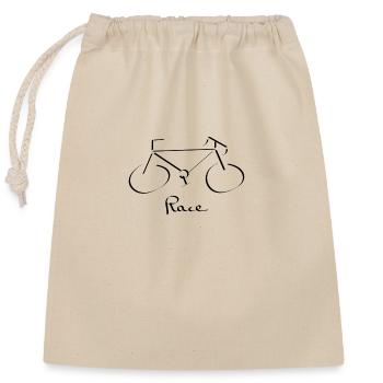 Road bike - Closable cotton gift bag (25x30cm) - nature - Front