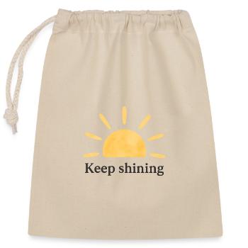 Continuer à briller – Soleil – Minimaliste - Sac cadeau en coton avec cordon (25 x 30 cm) - nature - Devant