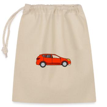 En voiture - Sac cadeau en coton avec cordon (25 x 30 cm) - nature - Devant