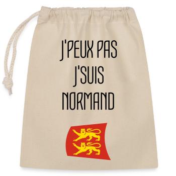 I can't I'm Norman - Normandy - Closable cotton gift bag (25x30cm) - nature - Front