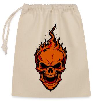 Flames Skull Skull Fire Design - Closable cotton gift bag (25x30cm) - nature - Front