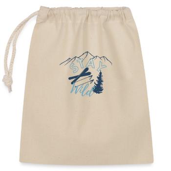 Ski - Sac cadeau en coton avec cordon (25 x 30 cm) - nature - Devant