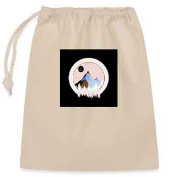Mountain - Closable cotton gift bag (25x30cm) - nature - Front