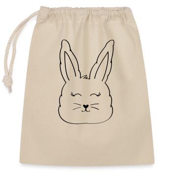 Süßer Osterhase - Verschließbarer Geschenkbeutel aus Baumwolle (25x30cm) - Natur - Vorne