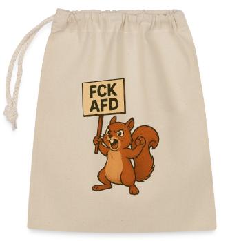 Animals are also anti-fascists! - Closable cotton gift bag (25x30cm) - nature - Front