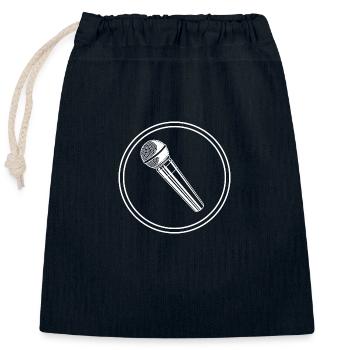 Microphone icon - Closable cotton gift bag (25x30cm) - navy - Front