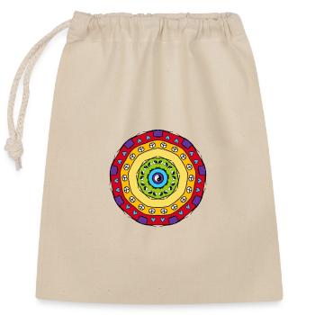 Couleurs arc-en-ciel - Sac cadeau en coton avec cordon (25 x 30 cm) - nature - Devant