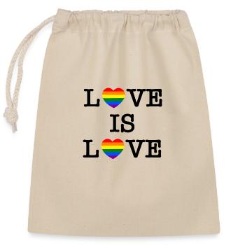 Love is Love - Closable cotton gift bag (25x30cm) - nature - Front