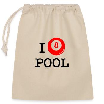 I love pool - Closable cotton gift bag (25x30cm) - nature - Front