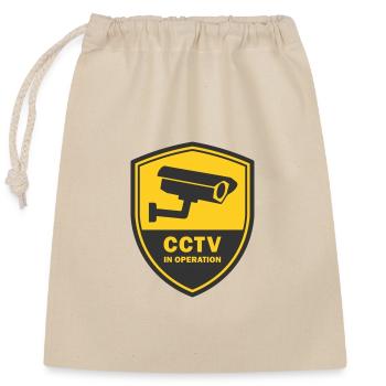 SECURITY CAMERAS IN USE - CCTV in operation - Closable cotton gift bag (25x30cm) - nature - Front