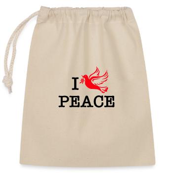 I love peace 2 - Sac cadeau en coton avec cordon (25 x 30 cm) - nature - Devant