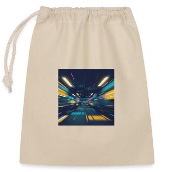 Tunnel du métro au néon à Berlin - Sac cadeau en coton avec cordon (25 x 30 cm) - nature - Devant