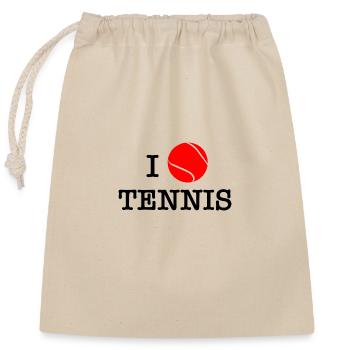 I love tennis - Closable cotton gift bag (25x30cm) - nature - Front