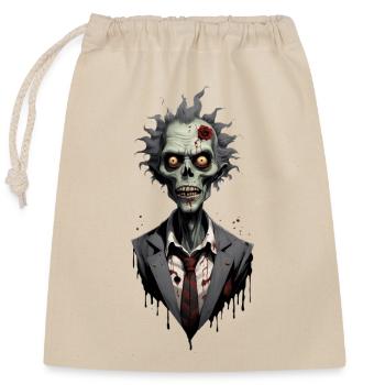 ZOMBIE en costume 2 - Sac cadeau en coton avec cordon (25 x 30 cm) - nature - Devant