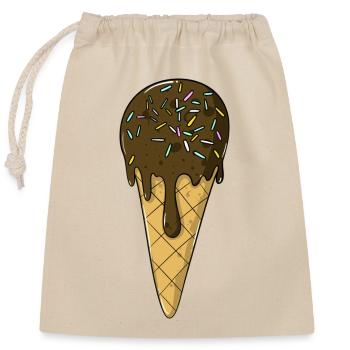 cream | Chocolate Cream with Sprinkles | Icecream - Closable cotton gift bag (25x30cm) - nature - Front