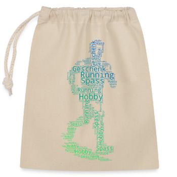 En résumé : Courir - Sac cadeau en coton avec cordon (25 x 30 cm) - nature - Devant