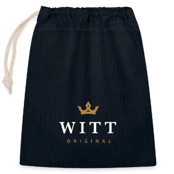 Witt Original Familienlogo - Verschließbarer Geschenkbeutel aus Baumwolle (25x30cm) - Navy - Vorne