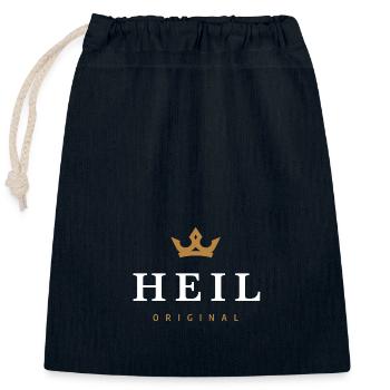 Heil Original Familienlogo - Verschließbarer Geschenkbeutel aus Baumwolle (25x30cm) - Navy - Vorne