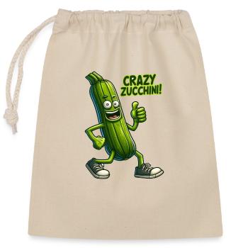 Crazy Veggies: Zucchini Thumbs Up - Closable cotton gift bag (25x30cm) - nature - Front