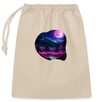 full moon nature - Closable cotton gift bag (25x30cm) - nature - Front