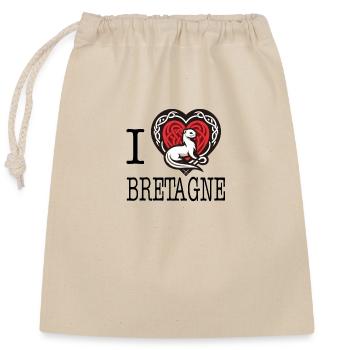 I Love Bretagne Hermine curieuse - Closable cotton gift bag (25x30cm) - nature - Front