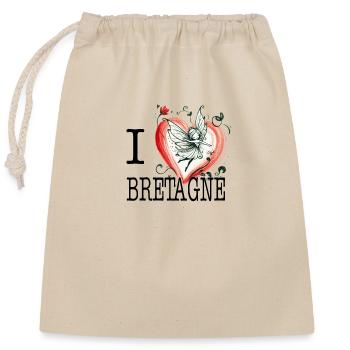 i love bretagne coeur de conte de fée - Sac cadeau en coton avec cordon (25 x 30 cm) - nature - Devant