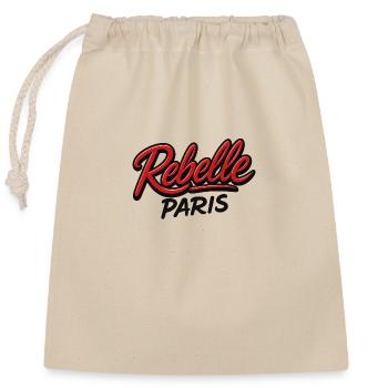 Rebell Paris - Verschließbarer Geschenkbeutel aus Baumwolle (25x30cm) - Natur - Vorne