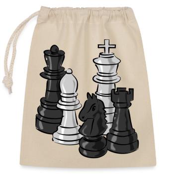 schach figuren sport - Verschließbarer Geschenkbeutel aus Baumwolle (25x30cm) - Natur - Vorne