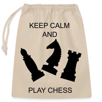 schach sport schachfiguren - Verschließbarer Geschenkbeutel aus Baumwolle (25x30cm) - Natur - Vorne